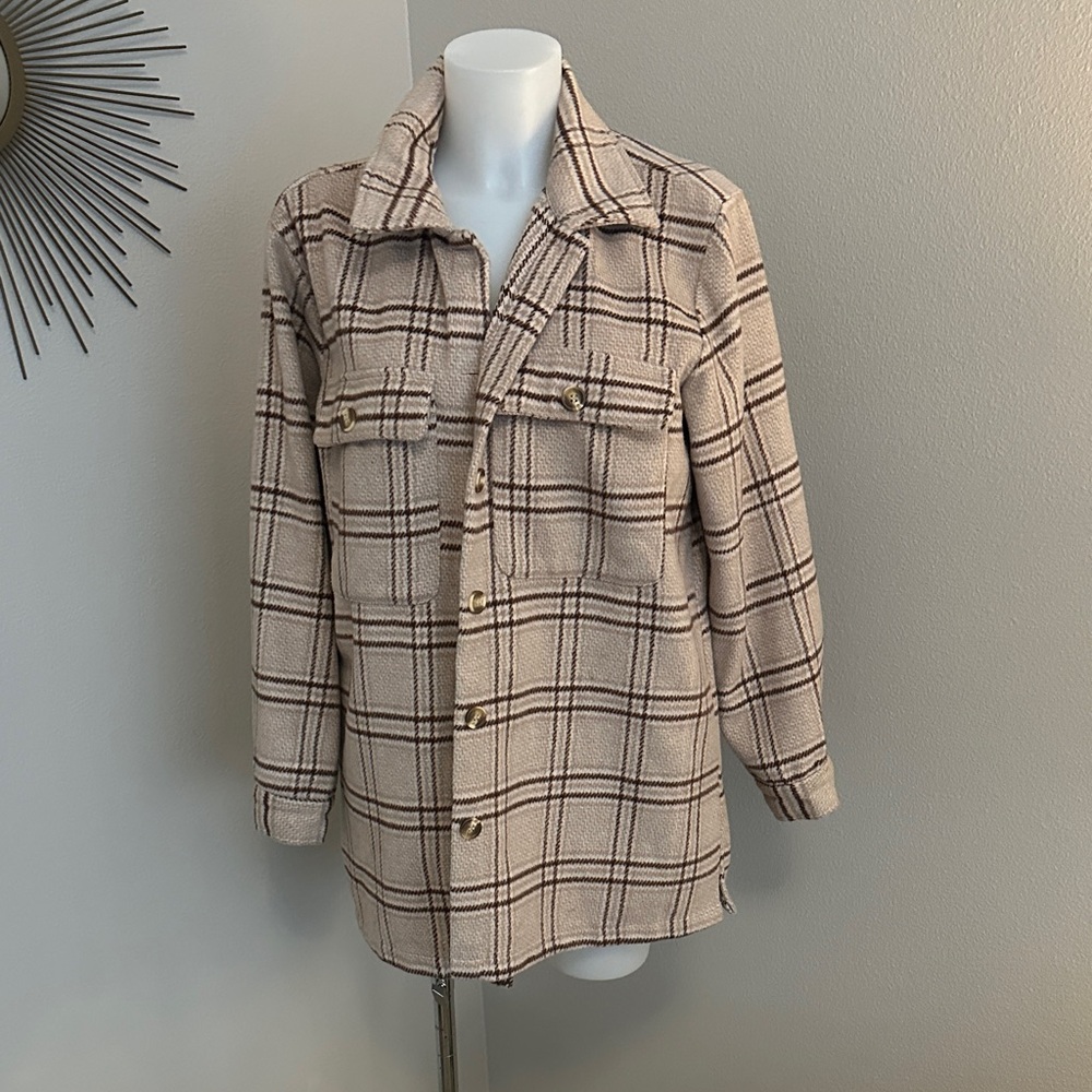 Plaid Button-Up Jacket - image 1
